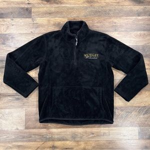 Michigan State Womens Fleece Jacket Small Black 1/4 Zip Wolverines J America